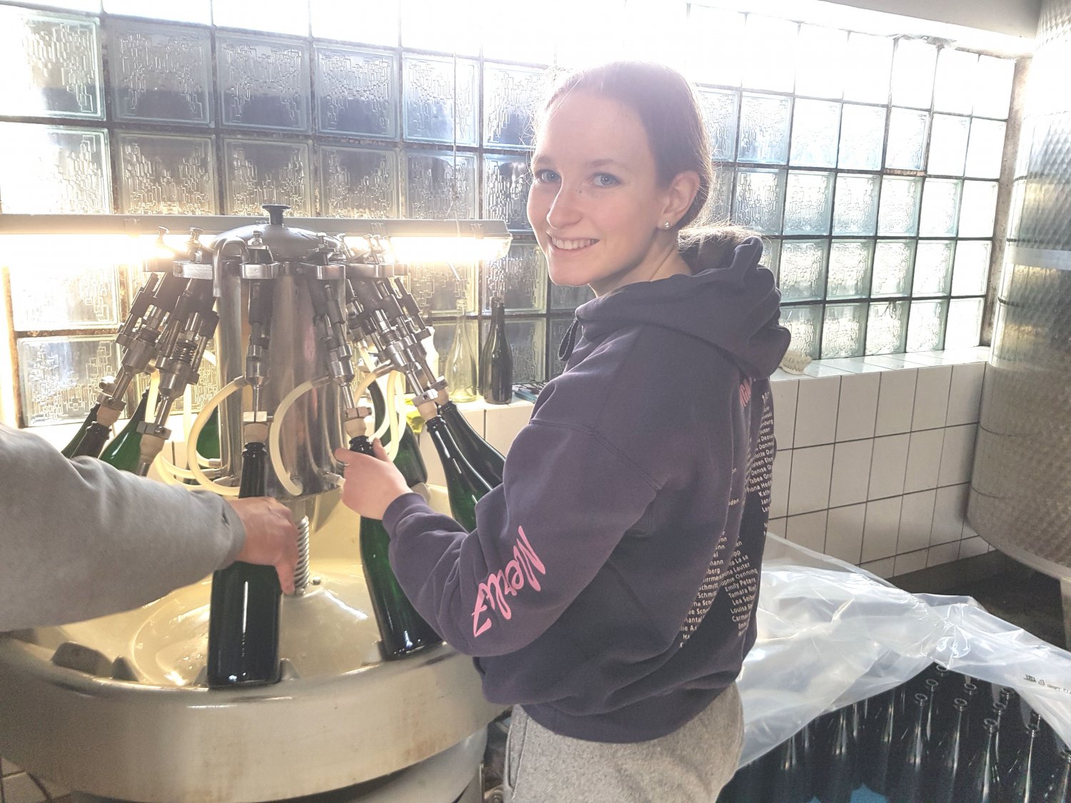 Merle bei der Tiragefüllung